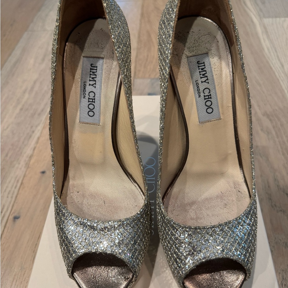 Jimmy Choo Crown Peep Toe Heels